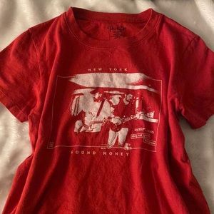 Red Brandy Melville graphic tee